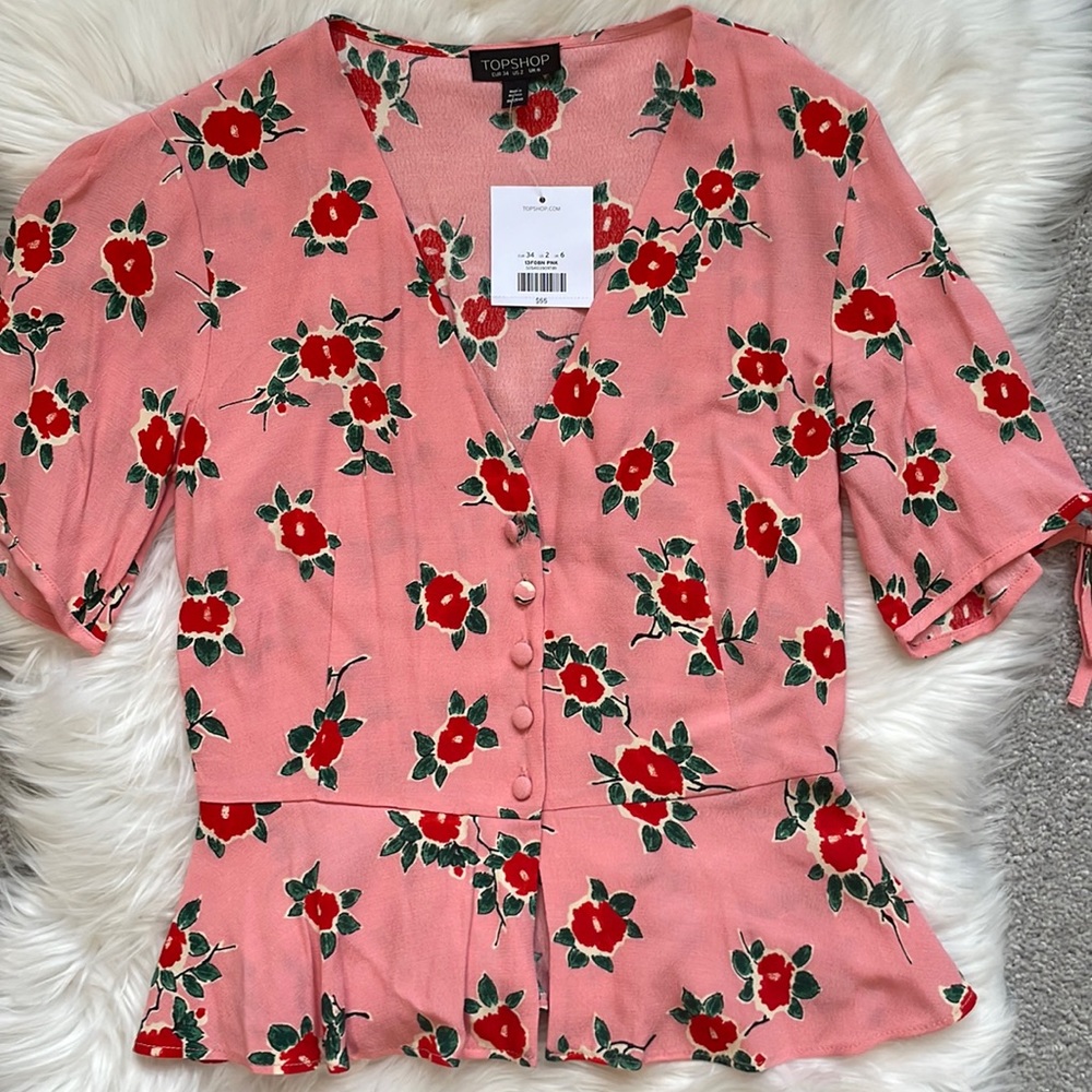 Pink Floral Blouse